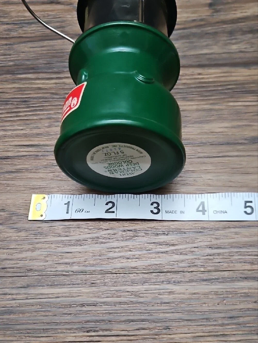 Vintage Avon Coleman Lantern Decanter Empty Green Bottle